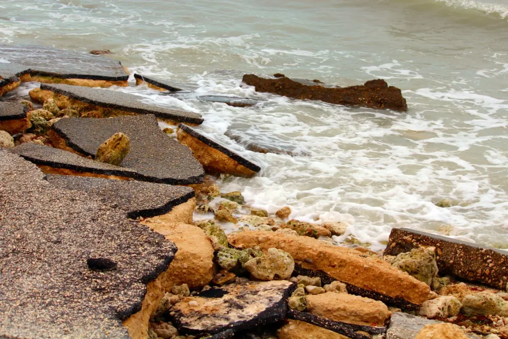 Subsurface erosion behind a seawall